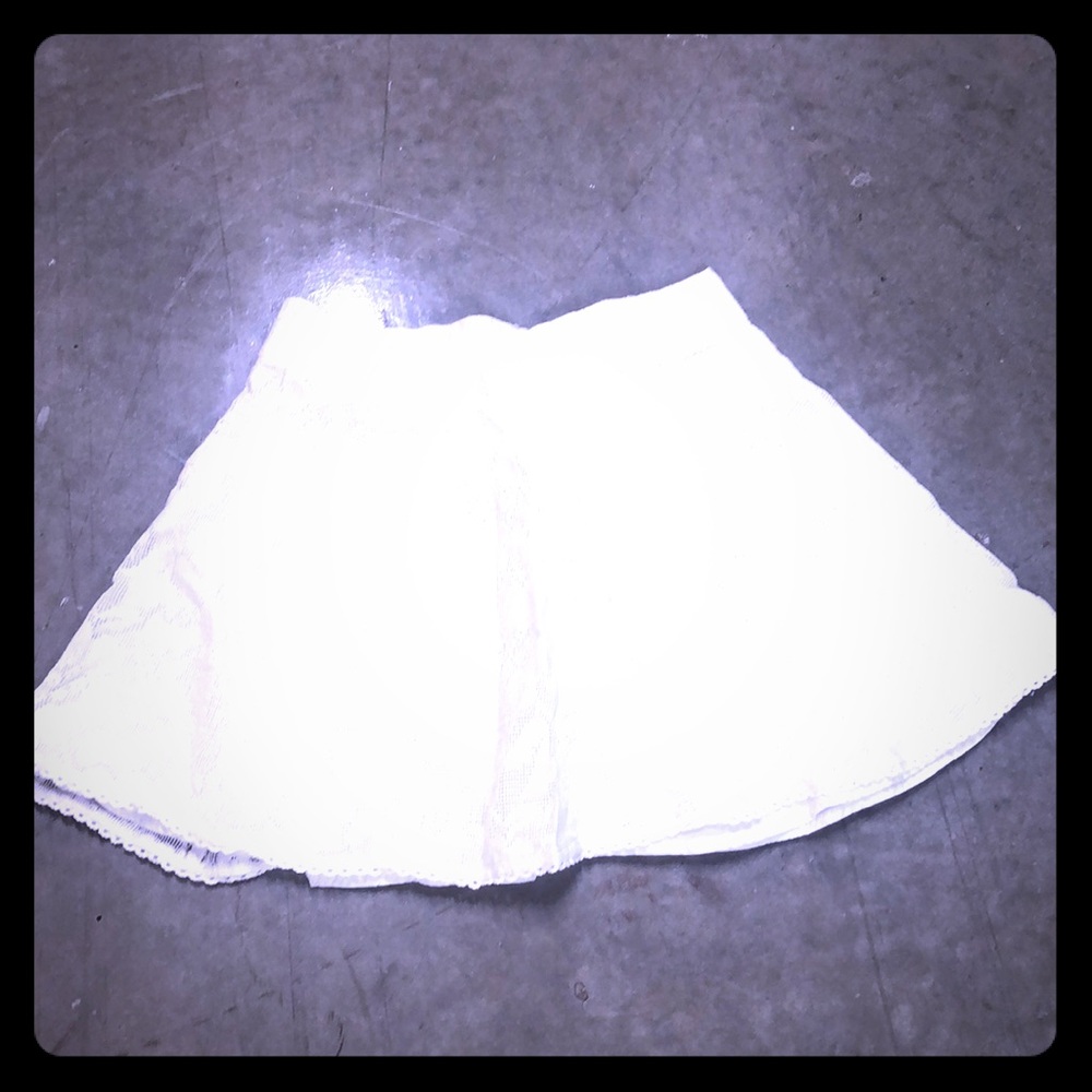 White lace cotton skater skirt